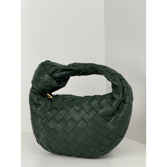 BOTTEGA VENETA Jodi Mini Hobo Green Intereciato Nappa Candy Top Handle Bag - Picture 1 of 15